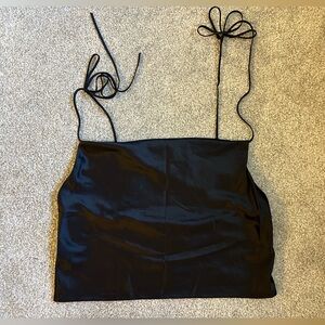 Brandy Melville satin top w/ ribbon strap